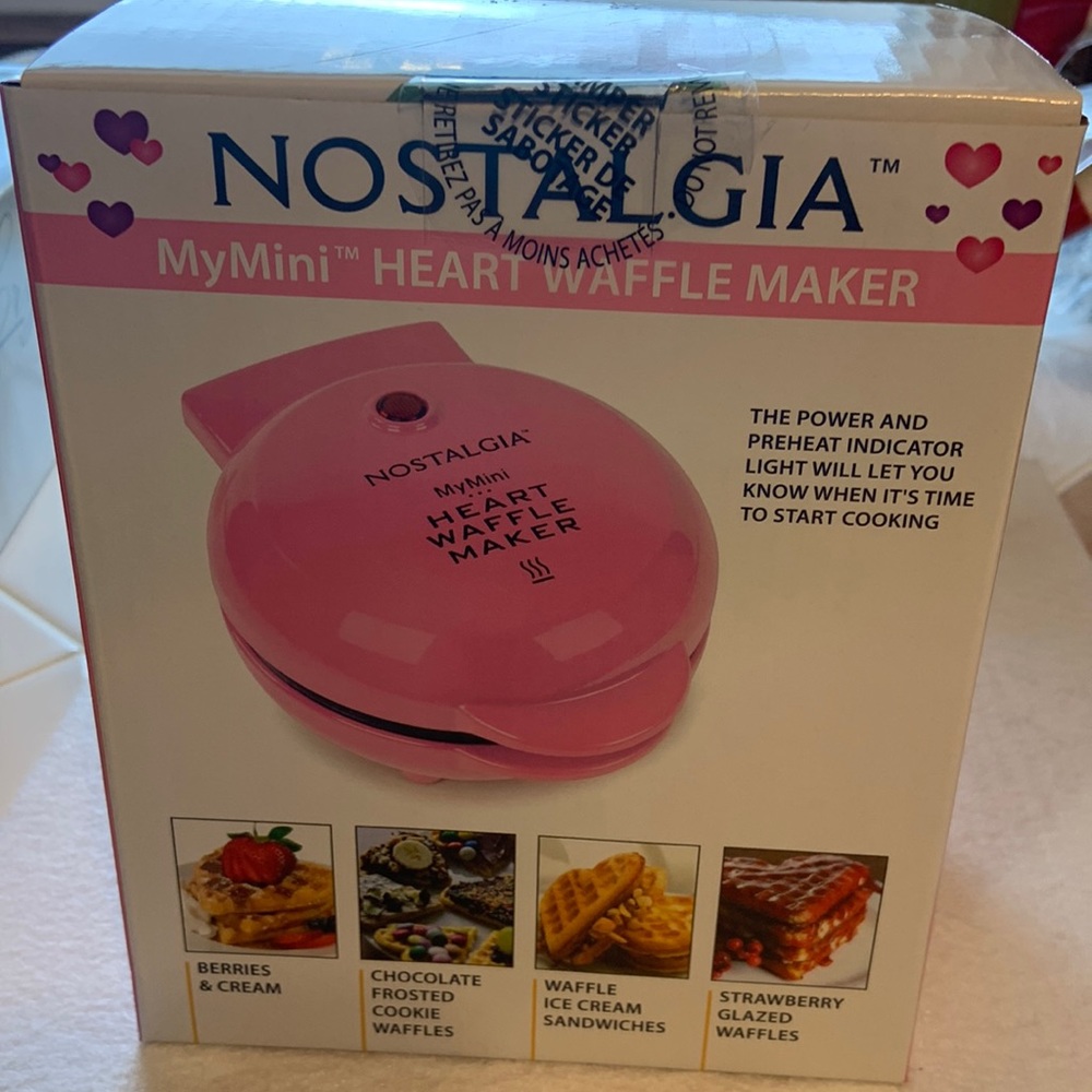 Electric Heart Shaped Mini Waffle Maker